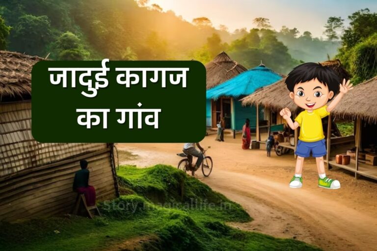 kids stories in hindi जादुई कागज का गांव